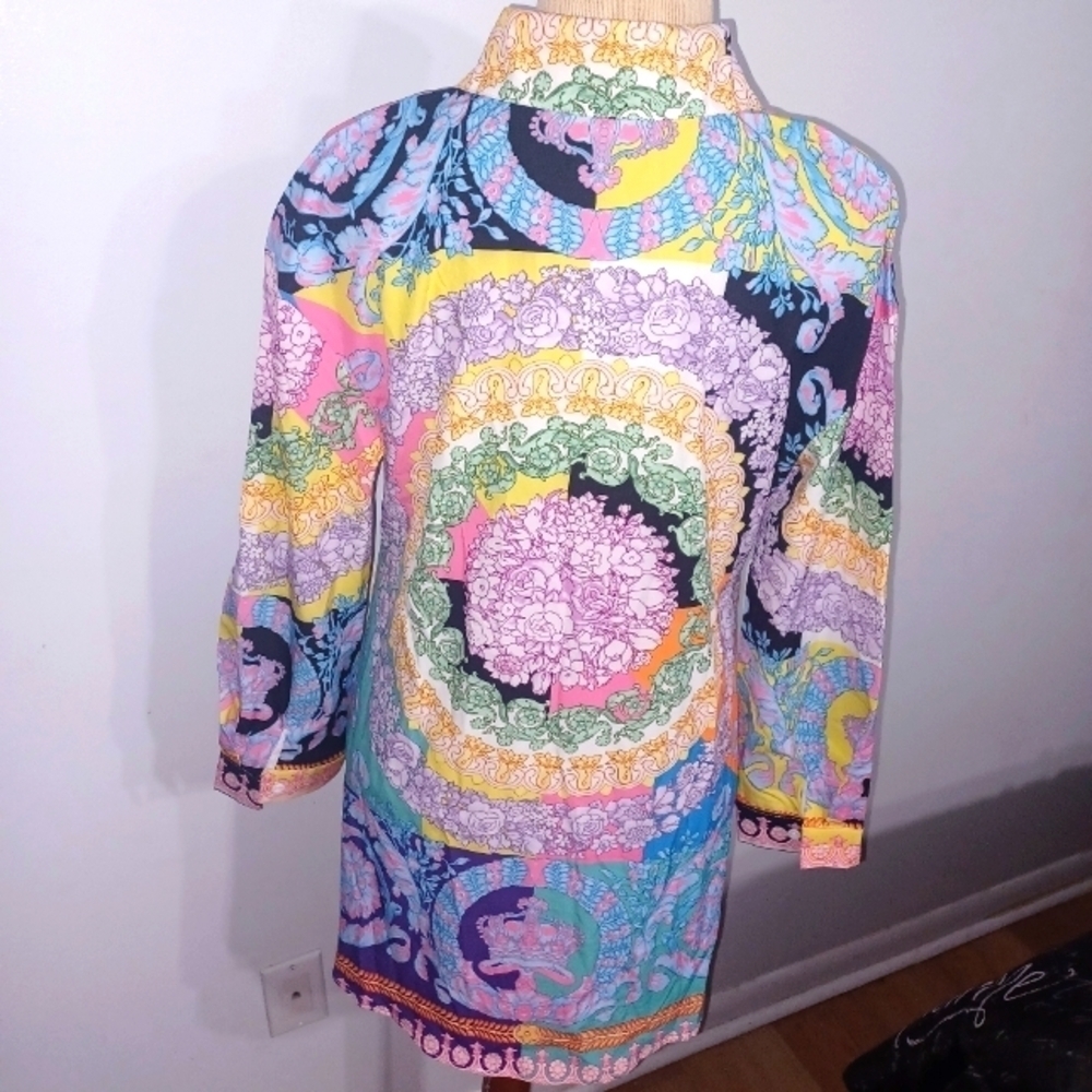 Colorful Button Down Dress Shirt- W Sz Small - Picture 4 of 7